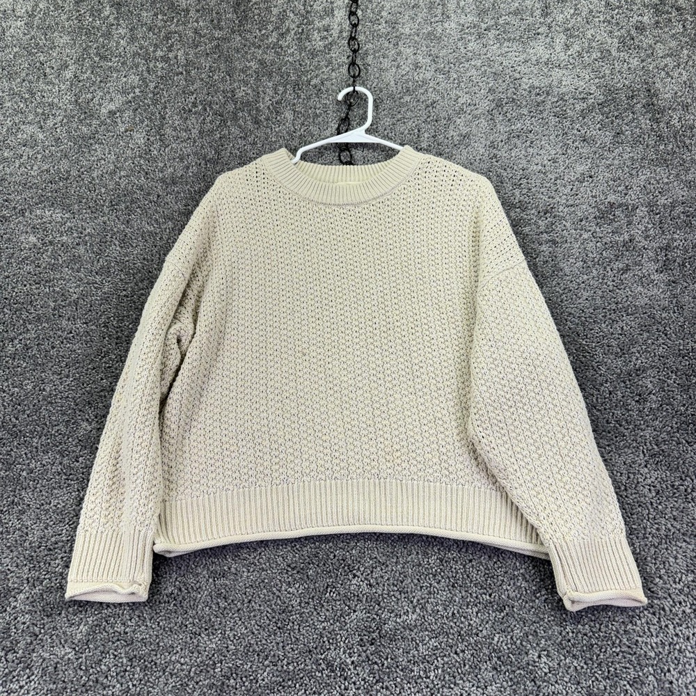 Universal Thread Sweater Womens XL Beige Crew Neck Knit Pullover Casual Cozy